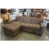 Image 2 : BROWN MICROFIBER URBAN BARN SOFA WITH REVERSABLE CHAISE