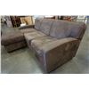 Image 8 : BROWN MICROFIBER URBAN BARN SOFA WITH REVERSABLE CHAISE