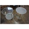Image 9 : PAIR OF ROUND ROLLING GLASSTOP 2 TIER ENDTABLES
