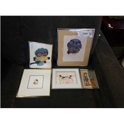 LOT OF SMALL PRINTS, OWLS, FIRST NATIONS AND OTHER