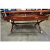 Image 2 : POLO RALPH LAUREN COFFEE TABLE WITH 2 SERVING TRAY INSERTS - ROSEWOOD