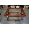 Image 5 : POLO RALPH LAUREN COFFEE TABLE WITH 2 SERVING TRAY INSERTS - ROSEWOOD