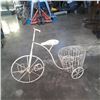 Image 1 : White decorative metal tricycle plant holder