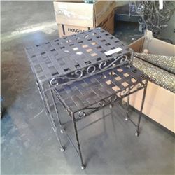 2 decorative metal nesting tables