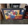 Image 1 : LARGE FRAMED PRINT FLOWERS AND FRUIT