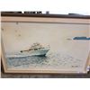 Image 2 : Oil on canvas "Boat speeding on the sea" Signed Raymond Chow 1990