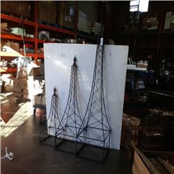 3 decorative metal towers 72", 55" & 36"