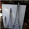 Image 2 : 3 decorative metal towers 72", 55" & 36"