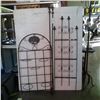 Image 1 : Decorative metal garden stake, 2 spear rods and folding plant pot holder
