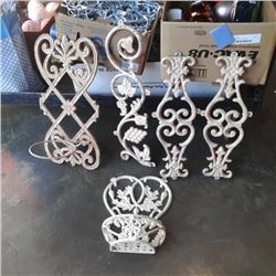 6 Decorative cast iron pieces