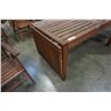 Image 10 : WOOD PATIO TABLE, 2 LEAFS AND 4 CHAIRS