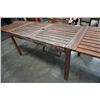 Image 14 : WOOD PATIO TABLE, 2 LEAFS AND 4 CHAIRS