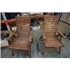 Image 3 : WOOD PATIO TABLE, 2 LEAFS AND 4 CHAIRS