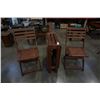 Image 2 : WOOD FOLDING PATIO TABLE AND 2 IKEA FOLDING WOOD CHAIRS