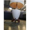 Image 2 : MCM CERAMIC AND WALNUT ROCKET LAMP