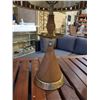 Image 3 : MCM WOOD AND BRASS LAMPS W/ UNIQUE WOOD SHADES