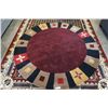 Image 1 : HAND MADE IN INDIA 100% WOOL AREA CARPET 7FT DIAMETER - RETAIL $1484