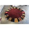 Image 2 : HAND MADE IN INDIA 100% WOOL AREA CARPET 7FT DIAMETER - RETAIL $1484