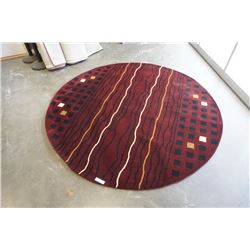 HAND MADE IN INDIA 100% WOOL AREA CARPET 7FT DIAMETER - RETAIL $1484