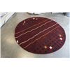 Image 2 : HAND MADE IN INDIA 100% WOOL AREA CARPET 7FT DIAMETER - RETAIL $1484