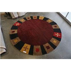 HAND MADE IN INDIA 100% WOOL AREA CARPET 7FT DIAMETER - RETAIL $1484