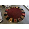 Image 1 : HAND MADE IN INDIA 100% WOOL AREA CARPET 7FT DIAMETER - RETAIL $1484