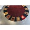 Image 3 : HAND MADE IN INDIA 100% WOOL AREA CARPET 7FT DIAMETER - RETAIL $1484