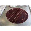Image 2 : HAND MADE IN INDIA 100% WOOL AREA CARPET 7FT DIAMETER - RETAIL $1484