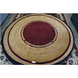 HAND MADE IN INDIA 100% WOOL AREA CARPET 7FT DIAMETER - RETAIL $1764