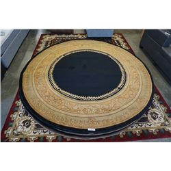 HAND MADE IN INDIA 100% WOOL AREA CARPET 7FT 11IN DIAMETER  - RETAIL $1880