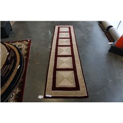 HAND MADE IN INDIA 100% WOOL CARPET RUNNER 2FT 7IN X 9FT 1IN  - RETAIL $922