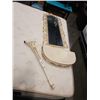 Image 1 : ANTIQUE STYLE HALL MIRROR W/ STAND AND STAND - MIRROR 20IN X 50IN AND TABLE W/ MIRROR 32IN TALL