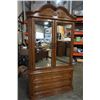 Image 1 : OAK 3 DRAWER 2 PIECE WARDROBE WITH MIRROR DOORS