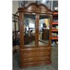Image 2 : OAK 3 DRAWER 2 PIECE WARDROBE WITH MIRROR DOORS