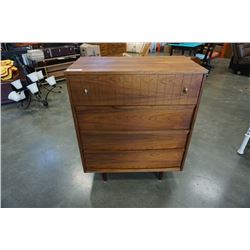 MCM 4 drawer walnut dresser