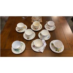 8 ASSORTED ANTIQUE CUPS AND SAUCERS