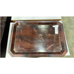 ANTIQUE GLASS TOP SERVING TRAY