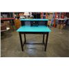 Image 2 : PAINTED DESK AND WOOD ROLLING OFFICE CHAIR