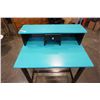 Image 3 : PAINTED DESK AND WOOD ROLLING OFFICE CHAIR