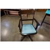 Image 9 : PAINTED DESK AND WOOD ROLLING OFFICE CHAIR