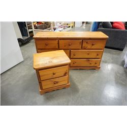 7 DRAWER PINE DRESSER AND 2 DRAWER NIGHTSTAND