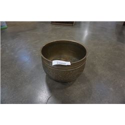 BRASS FOOTED BOWL APPROX 12 INCHES ACROSS 8 1/2 TALL