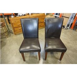 2 MODERN LEATHER LOOK CHAIRS