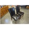 Image 2 : 2 MODERN LEATHER LOOK CHAIRS