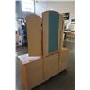 Image 11 : PINE DRESSER W/ TRIFOLD MIRROR-  30-1/4IN TALL 17-1/2IN DEEP, 57-1/4IN WIDE, MIRROR 46-1/2IN WIDE 39