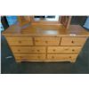 Image 2 : PINE DRESSER W/ TRIFOLD MIRROR-  30-1/4IN TALL 17-1/2IN DEEP, 57-1/4IN WIDE, MIRROR 46-1/2IN WIDE 39