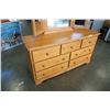 Image 4 : PINE DRESSER W/ TRIFOLD MIRROR-  30-1/4IN TALL 17-1/2IN DEEP, 57-1/4IN WIDE, MIRROR 46-1/2IN WIDE 39