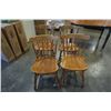 Image 9 : MAPLE AND GREEN DINING TABLE WITH LEAF AND 4 CHAIRS