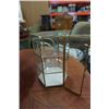 Image 8 : Vintage table lamp with brass and small glass display case
