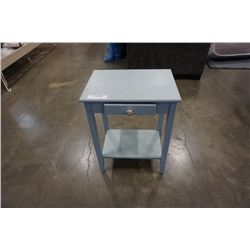 BLUE PAINTED 1 DRAWER STAND